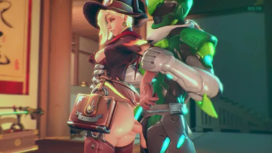 Overwatch Mercy x Genji, From Behind