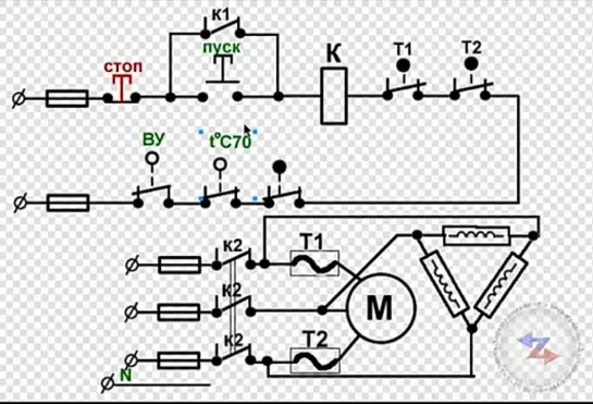Схема магнитного пускателя электрического и пояснение его работы