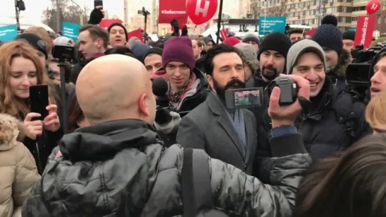 Грэм Филлипс и либеральные мрази на митинге Навального (28.01.18)