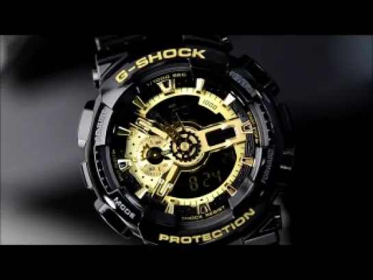 Японские часы G-SHOCK BLACK X GOLD GA-110GB-1AJF