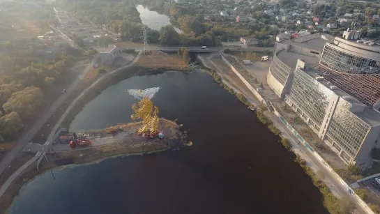 Опора ЛЭП в виде герба Белгорода