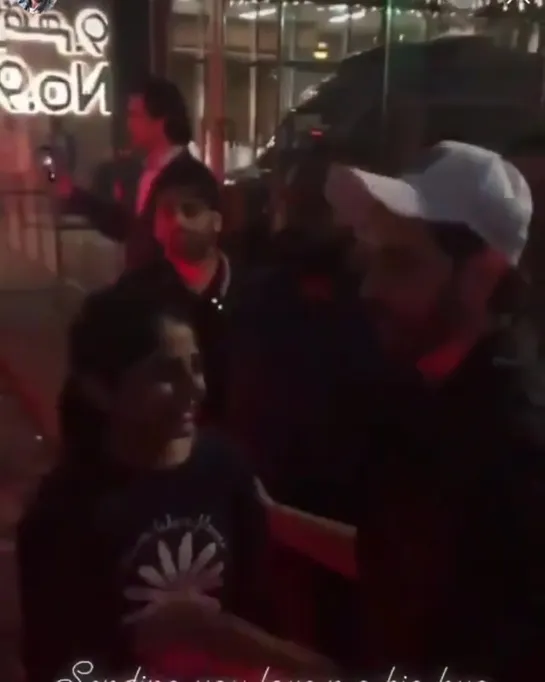 A sweet moment with a cute fan at Dubai. -