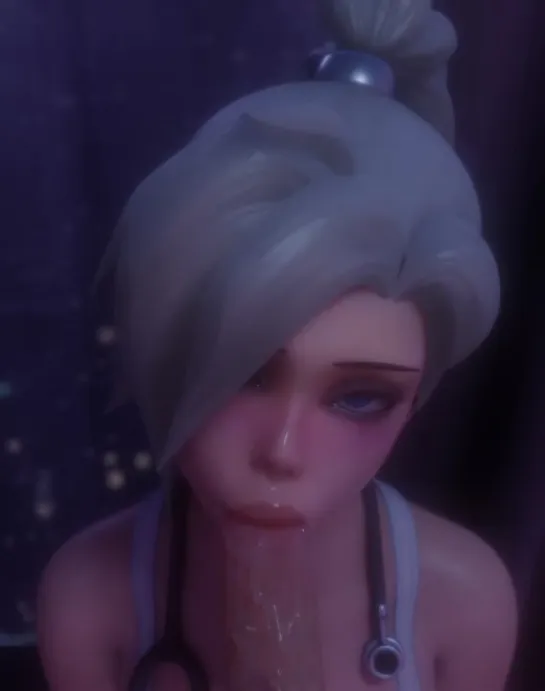 Mercy from Overwatch blowjob r34 (Kittyevil)