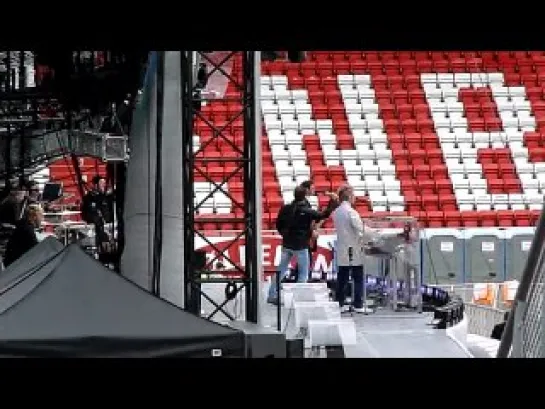 a-ha, soundcheck, The Sun Always Shines On TV, Bergen, Norway, Brann Stadium, 28.08.10