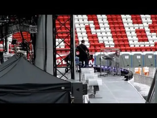 a-ha, soundcheck, (Seemingly) Nonstop July, Bergen, Norway, Brann Stadium, 28.08.10