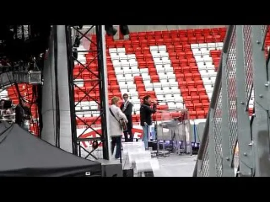 a-ha, soundcheck, Minor Earth Major Sky 2, Bergen, Norway, Brann Stadium, 28.08.10