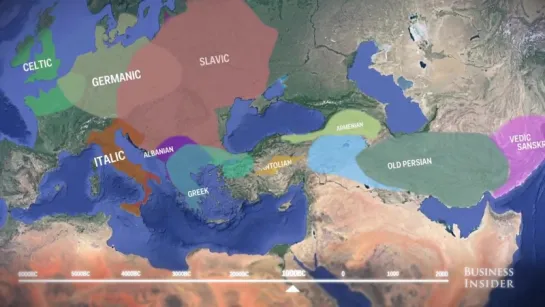 This animated map shows how European languages evolved.