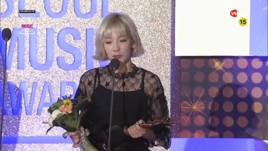 [CLIP] TaeYeon - Award (Seoul Music Awards / 160114)