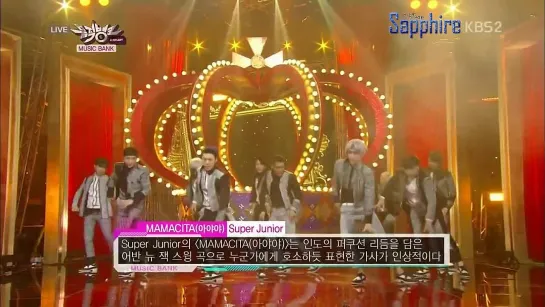 [Sapphire SubTeam] Super Junior - Shirt + Mamacita @ 140829 Music Bank Comeback Stage (рус.саб)