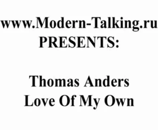 Thomas Anders "Love of my own"