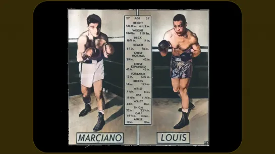 Rocky Marciano vs Joe Louis - Film Restoration Colorized