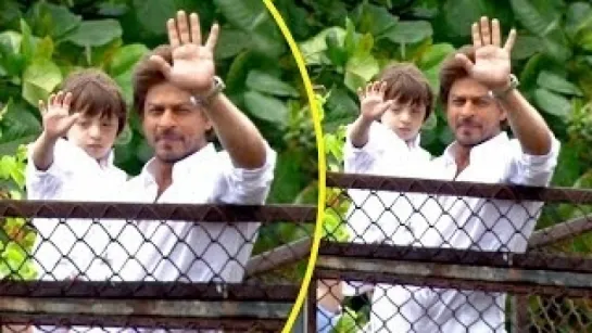 Shahrukh Khan  CUTE Son AbRam Khans EID Celebrations At Mannat