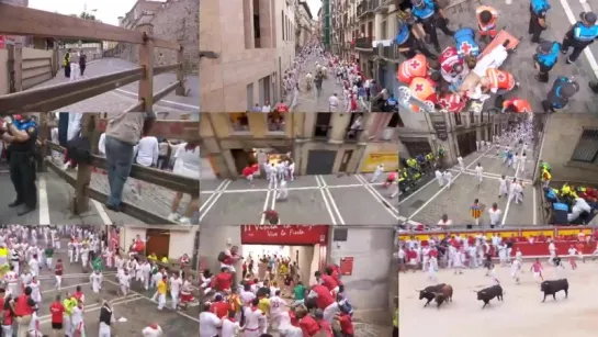 San Fermín 2018 - Séptimo encierro 13 de julio - Toros de la ganadería de Jandilla - multipantalla - Sanfermines 2018