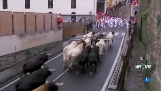 San Fermín 2018 - Sexto Encierro 12 de julio -- Toros de la ganadería de Victoriano del Rio