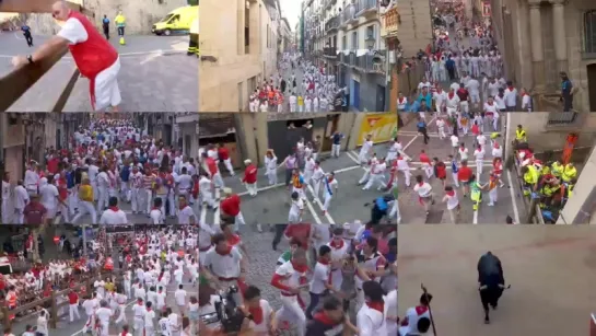 San Fermín 2018 - Cuarto encierro 10 de julio -Toros de la ganadería de Fuente Ymbro - Multicámara