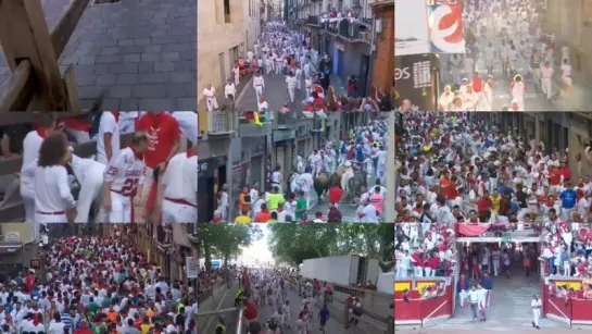 San Fermín 2018 - Tercer encierro 9 de julio -Toros de la ganadería de Cebada Gago - Multicámara