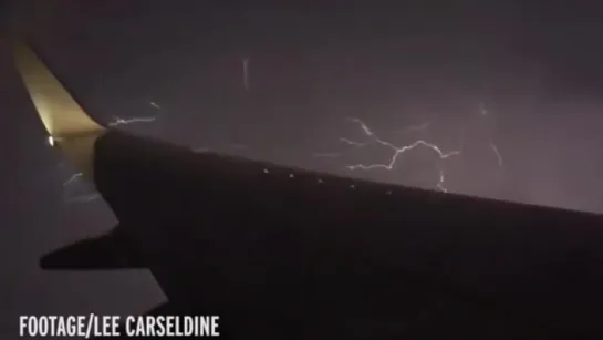 Terrified Plane Passenger captures dramatic footage of Lightning Striking aircraft