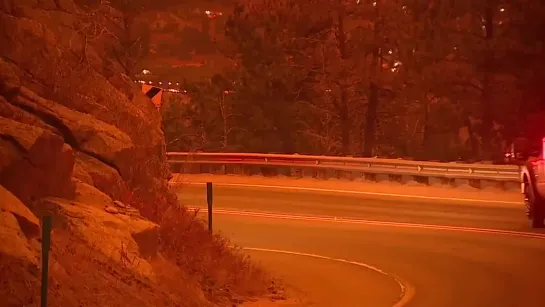 RAW  Video shows evacuations underway in Estes Park under orange sky