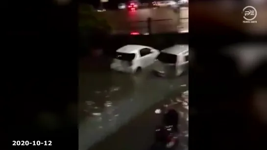 Heavy rains cause flooding in italy, Naples. Natural disasters compilation