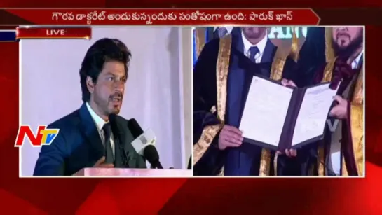 Shah Rukh Khan Receives Doctorate from Maulana Azad National Urdu University || Hyderabad || NTV