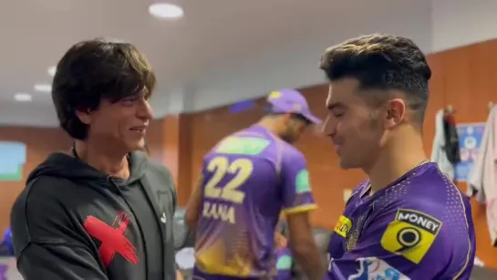 Shah Rukh Khan with Rahmanullah Gurbaz after KKR vs RCB Match IPL 2023