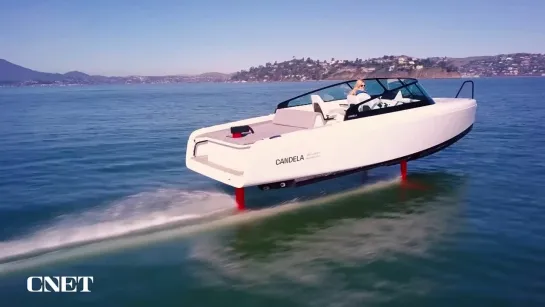 TEST DRIVE Worlds Only Electric Hydrofoil Boat Flies Above Water_RUS