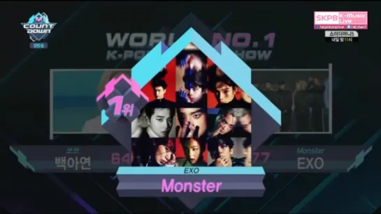 [Today Winner] 160616 EXO (엑소) 1위 수상 Win  Encore (엔딩) @ 엠카운트다운 M! Countdown (1)