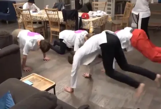 namjoon didnt even lay his body on the floor - jimin didnt even move - jk ate lay their bodies on the floor - seokjin mf seokjin