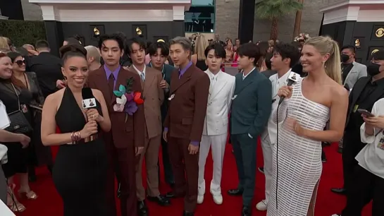 BTS Red Carpet Interview  2022 GRAMMYs