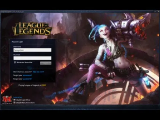 League of Legends: Jinx login screen