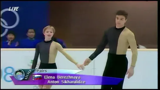 Елена Бережная и Антон Сихарулидзе Elena Berezhnaya and Anton Sikharulidze (RUS) Barcelona Nagano Olympics Exhibition 1998