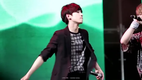 |FANCAM| Seventeen - Ah Yeah (Wonwoo focus) | 150808  @ 2015 Wanju International Rally Night