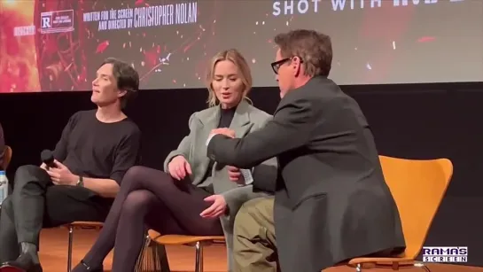 Emily Blunt couldn’t open the bottle so she asked Robert for help!