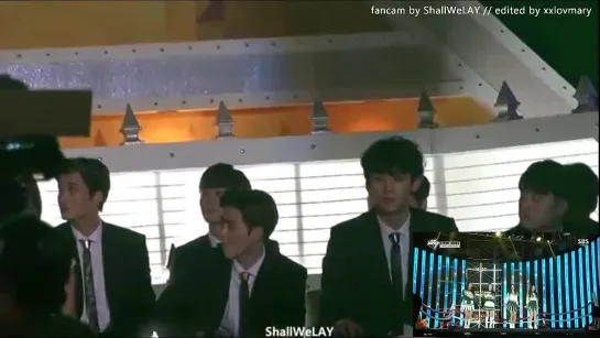 141221 EXO Reactions to RED VELVET - Happiness Performance at SBS Gayo Daejun 2014 #2