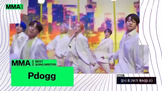 @pddogg - Best Song Writer with Boy With Luv at the MMA 2019