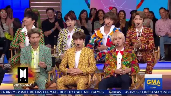 260918 BTS introducing themselves for the first time this morning on GMA