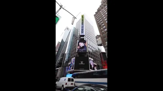 080318 Banner #Suga a Times Square, New York