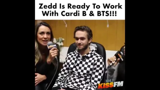 050218 @ zedd confirms BTS and is ready for some @ iamcardib moves!