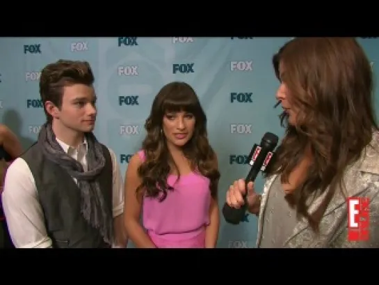 Chris and Lea Giddy Over "Glee" Guest Stars