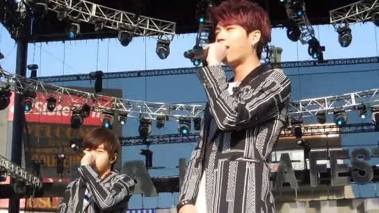 [FANCAM][140412] KBS Open Concert in LA - INFINITE MAN IN LOVE (REHEARSAL)