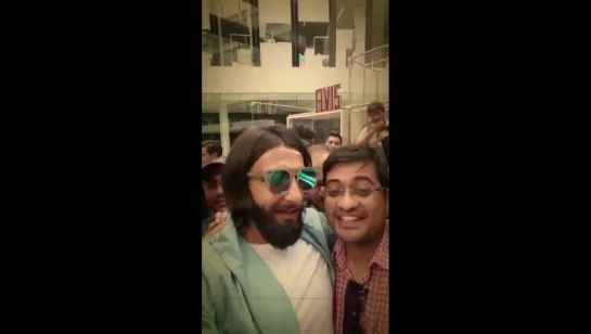 Ranveer in Germany with fans.