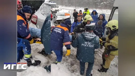 30.01.2024 Последствия ДТП на трассе «Ижевск - Сарапул», возле д. Медведево (Удмуртия)