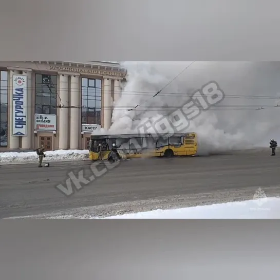 24.01.2024 Возгорание автобуса на ул. Максима Горького в Ижевске