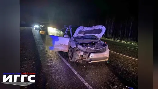 18.10.2023 Последствия ДТП с погибшим пешеходом на 30 км автодороги «Ижевск-Сарапул» в Малопургинском районе Удмуртии