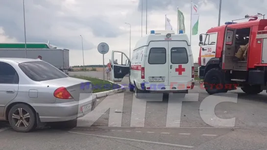 05.08.2023 Момент ДТП на ИжКАД, перед перекрёстком с Гольяским трактом, возле АЗС «Татнефть»