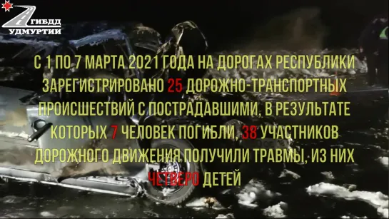 Аварийность на территории Удмуртии с 1 по 7 марта 2021 года