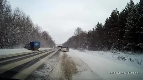 Момент ДТП 06.01.2015 г. Чувашия, Комсомольский район