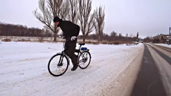 На что способен Электро-Велосипед ЗИМОЙ 🚴 Суровый тест мотор колеса