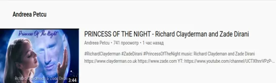 PRINCESS OF THE NIGHT - Richard Clayderman and Zade Dirani