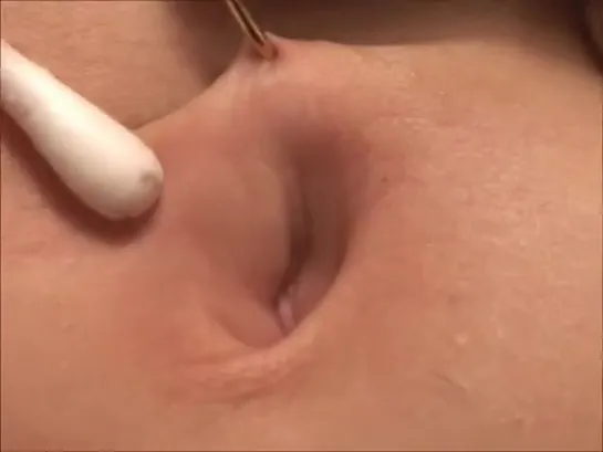 Belly button Cleaning Close-up